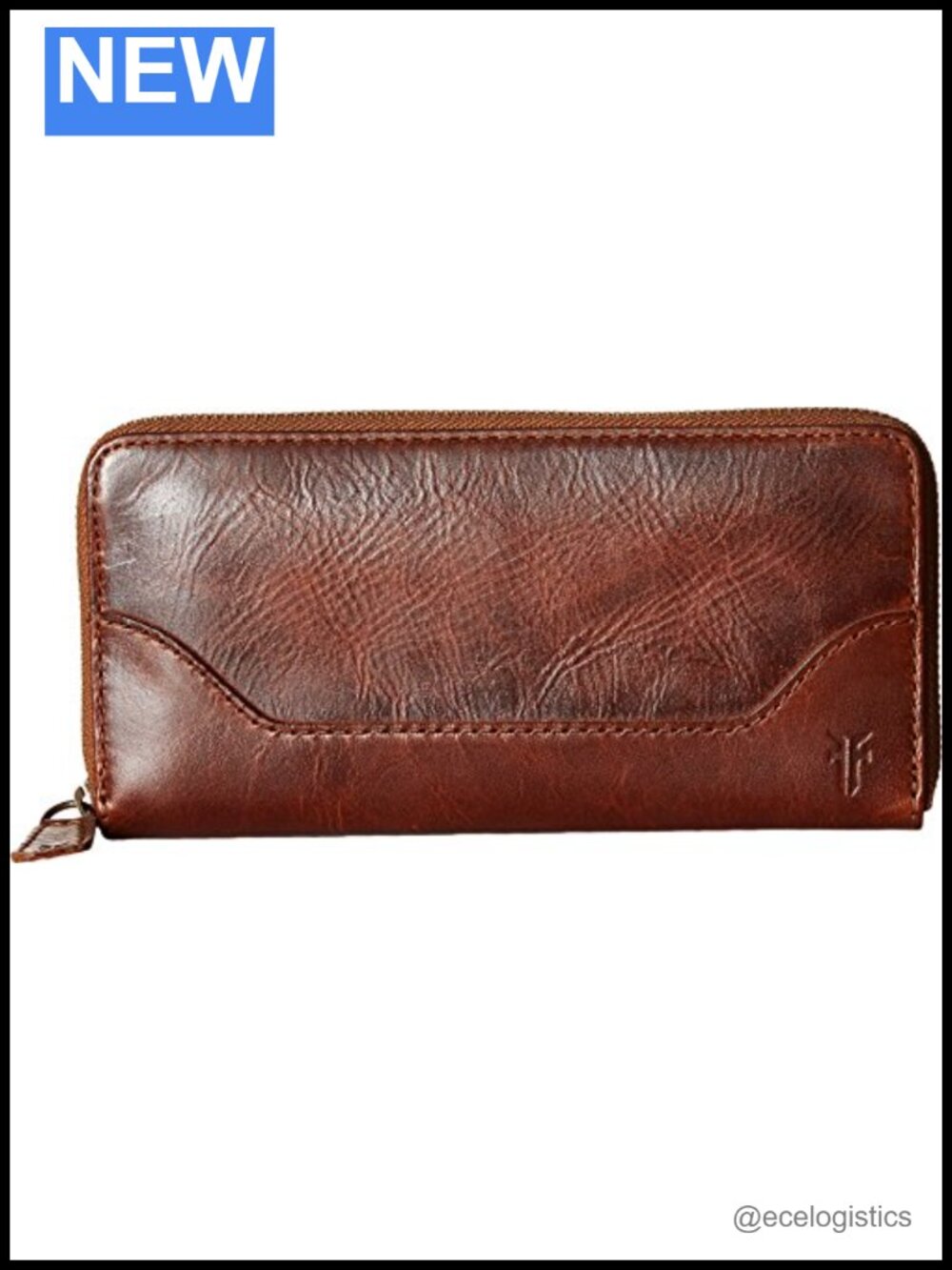Genuine Leather Zip Around Wallet with Card Slots & Coin Pocket
